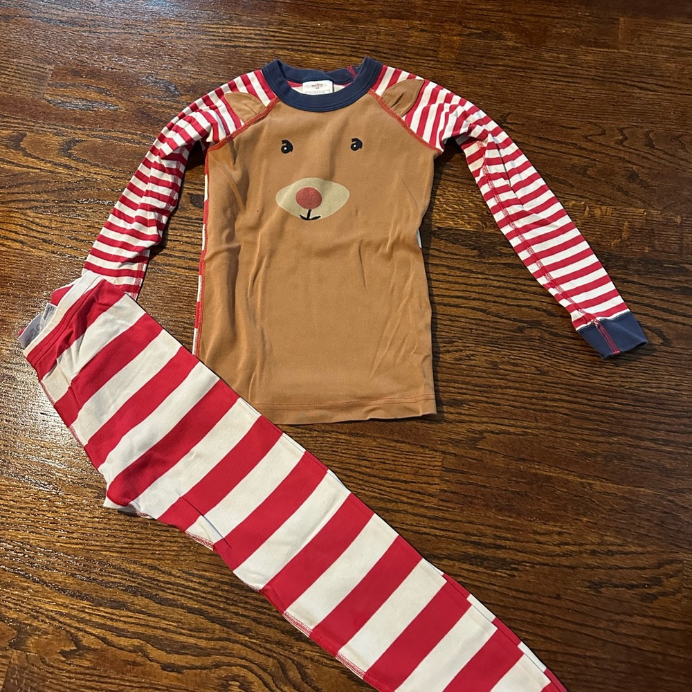 Hanna Andersson 100% Organic Cotton Christmas Reindeer Pajama set Boys